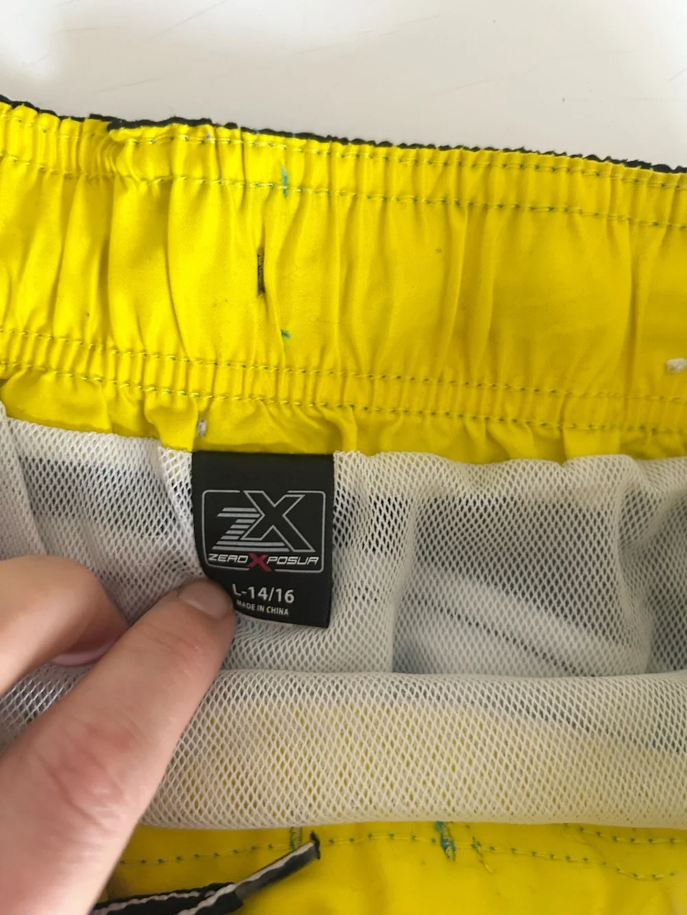ZeroXposur Boys Swim Trunks 14/16 Bright Blue Tropical Side Panel Quick Dry